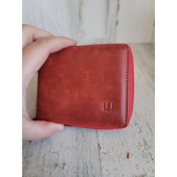 Unique red slot wallet mens accessory zipper getto deri - Picture 3 of 9